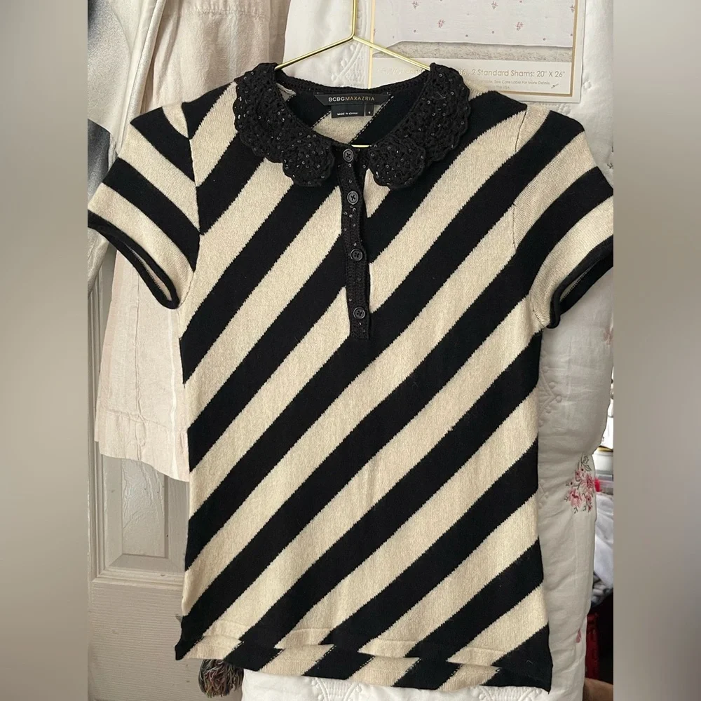 BCBGMaxAzria Striped Top - Picture 1 of 3